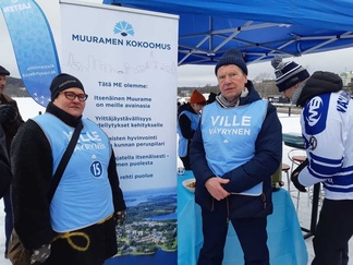 Arto Rajala ja Riitta Suonpää ja Muuramen Kokoomuksen arvot.